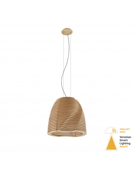 Suspension TWIST GX53 LED T2 10W 1200lm CRI80 3000K Bois de hêtre NOVOLUX LIGHTING 945D-L3110A-50