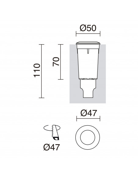 Encastrement mural sol RAIN Round Blue IP67 G9 LED Bulb 1.70W 170lm CRI80 3000K Blanc NOVOLUX LIGHTING 950A-L1002A-01