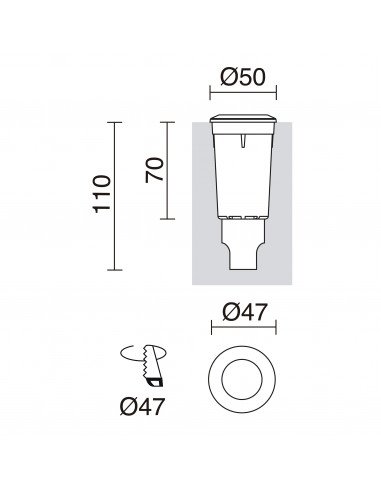 Encastrement mural sol RAIN Round Blue IP67 G9 LED Bulb 1.70W 170lm Gris NOVOLUX LIGHTING 950A-L1002A-03