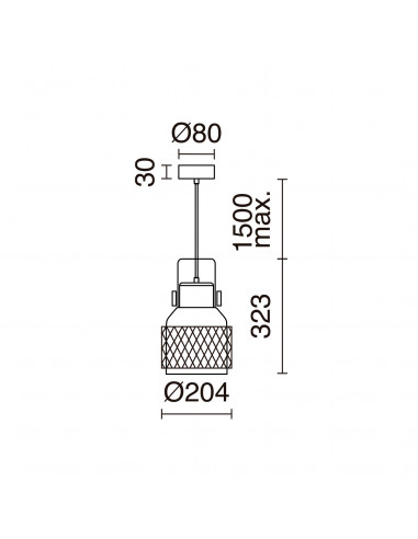 Suspension TOSCA Small E27 60W Noir NOVOLUX LIGHTING 956A-G05X1A-02