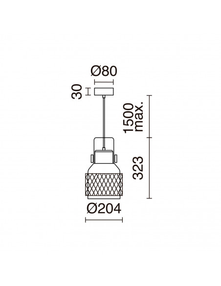 Suspension TOSCA Small E27 60W Noir NOVOLUX LIGHTING 956A-G05X1A-02