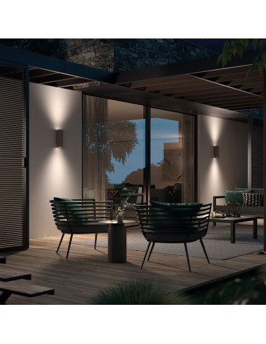 Applique STONE Round IP65 GU10 2x12W up-down Concrete blanco NOVOLUX LIGHTING 965B-G21X1A-NW