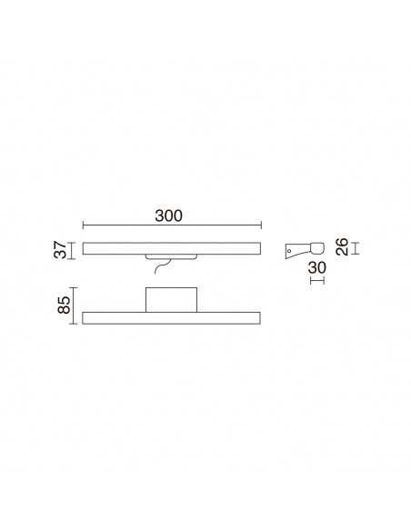 Applique Salle de bain SLEET ON WALL S LED SMD AC 6W 408lm 473lm 474lm CRI84 3000K 4000K 5700K Chromé NOVOLUX 972D-L4106B-32