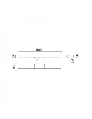 Applique Salle de bain SLEET ON WALL M LED SMD AC 8W 545lm 614lm 633lm CRI84 3000K 4000K 5700K Chromé NOVOLUX 972E-L4108B-32