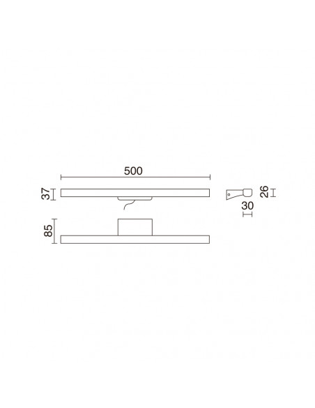 Applique Salle de bain SLEET ON WALL M LED SMD AC 8W 545lm 614lm 633lm CRI84 3000K 4000K 5700K Chromé NOVOLUX 972E-L4108B-32