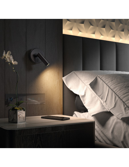 Applique lecteur tilt MINIMAL LED SMD 3W CRI80 3000K Noir NOVOLUX LIGHTING 977A-L0103A-02