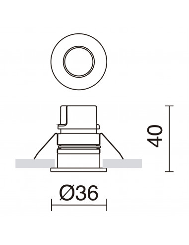 Plafonnier encastré NABUCO IP68 LED COB 3W 350lm CRI90 3000K 14º Acier inoxydable NOVOLUX LIGHTING 980A-L0103H-30