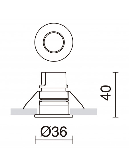 Plafonnier encastré NABUCO IP68 LED COB 3W 350lm CRI90 3000K 14º Acier inoxydable NOVOLUX LIGHTING 980A-L0103H-30