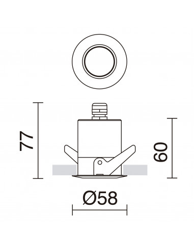 Plafonnier encastré NABUCO IP68 LED COB 6.50W 785lm CRI80 3000K 34º Acier inoxydable NOVOLUX LIGHTING 980B-L0106H-30
