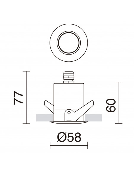 Plafonnier encastré NABUCO IP68 LED COB 6.50W 785lm CRI80 3000K 34º Acier inoxydable NOVOLUX LIGHTING 980B-L0106H-30