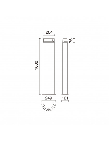 Borne LOOP IP65 LED SMD 9.50W 1295lm CRI80 3000K 50º 1000mm Noir NOVOLUX LIGHTING 982C-L3109A-02
