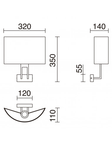 Applique CLASSICAL E27 40W Or Coton noir NOVOLUX LIGHTING 986A-G05X1A-47-CB