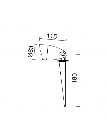 Projecteur avec piquet tilt TERRA 110-130V IP65 LED SMD AC 6W 640lm CRI80 3000K 50º Anthracite NOVOLUX 996A-L3106C-04