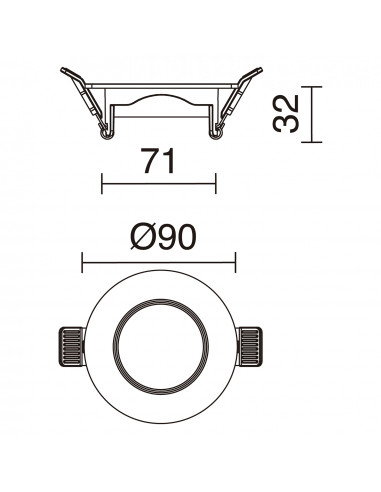 Plafonnier encastré INEL Fixed Round IP65 Blanc NOVOLUX LIGHTING A13A-631-01