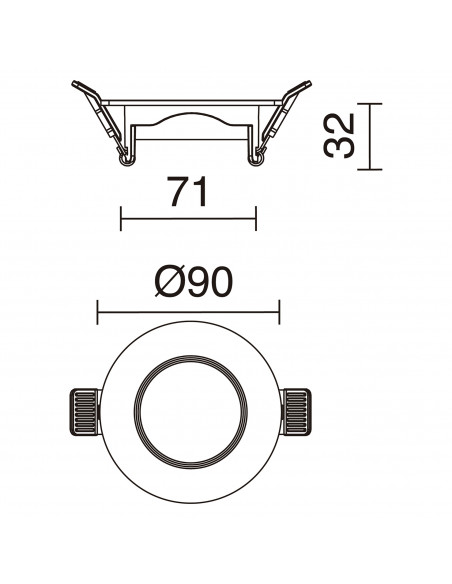 Plafonnier encastré INEL Fixed Round IP65 Blanc NOVOLUX LIGHTING A13A-631-01