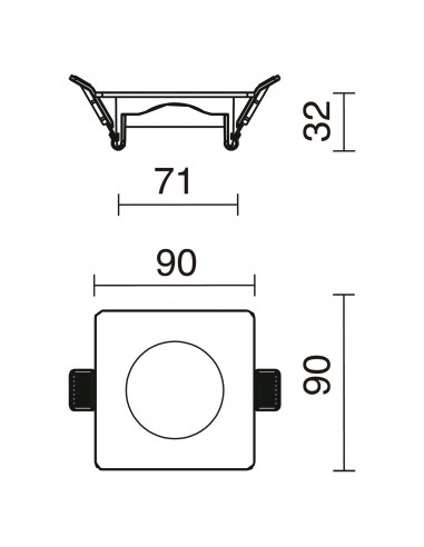 Plafonnier encastré INEL Fixed Square IP65 Blanc NOVOLUX LIGHTING A13B-631-01