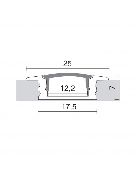 Profilé incorporé u SKOLL Aluminium anodisé NOVOLUX LIGHTING A51A-778-39