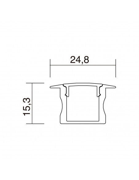 Profilé incorporé u SKOLL Aluminium anodisé NOVOLUX LIGHTING A64A-778-39