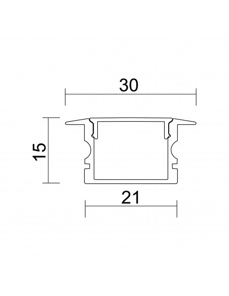 Profilé incorporé u SKOLL Aluminium anodisé NOVOLUX LIGHTING A72A-778-39
