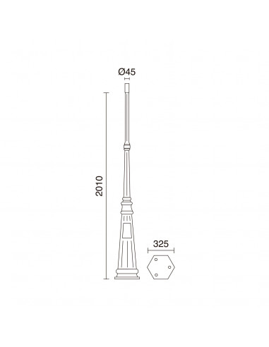 Mât classique TopØ45 POSTES 2010mm Blanc NOVOLUX LIGHTING C07C-12-01T
