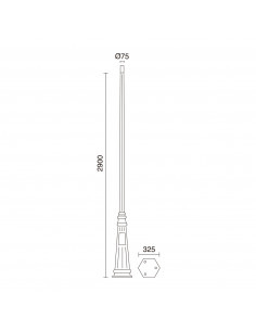 Mât classique TopØ75 POSTES 2900mm Noir NOVOLUX LIGHTING C07F-42-02T 2