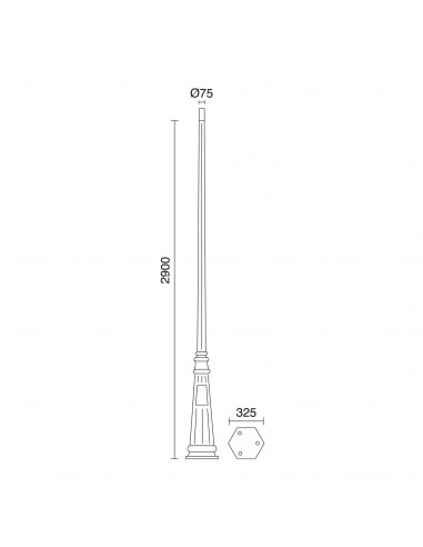 Mât classique TopØ75 POSTES 2900mm Noir NOVOLUX LIGHTING C07F-42-02T