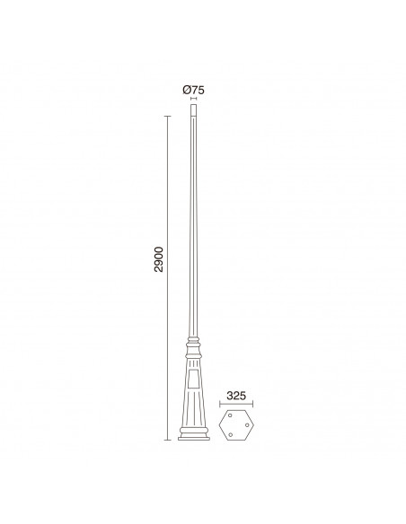 Mât classique TopØ75 POSTES 2900mm Noir NOVOLUX LIGHTING C07F-42-02T