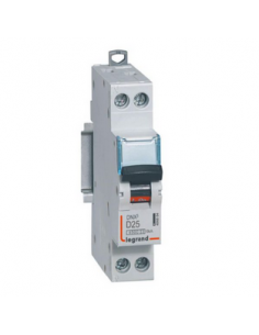 Disjoncteur Phase+Neutre DNX³4500 6kA arrivée et sortie borne à vis 1P+N 230V~ 25A courbe D 1 module LEGRAND 406804 2