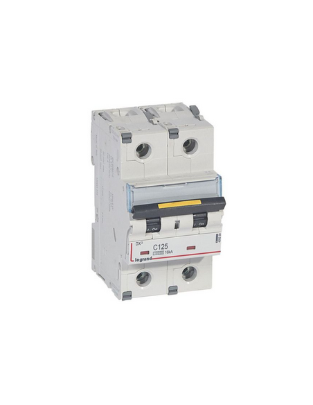 Disjoncteur DX³10000 16kA arrivée haute et départ bas à vis 2 Pôles 230V~ à 400V~ 125A courbe C 3 modules LEGRAND 409230