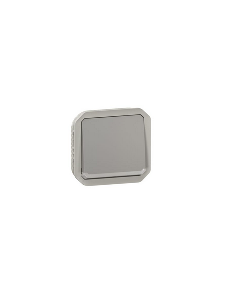 Interrupteur bipolaire étanche Plexo 10AX 250V IP55 IK08 avec enjoliveur gris LEGRAND 069530L