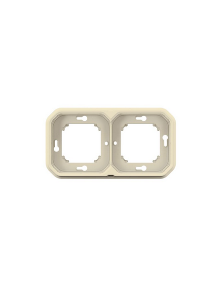 Support plaque encastré 2 postes montage horizontal/vertical Plexo sable LEGRAND 069853L