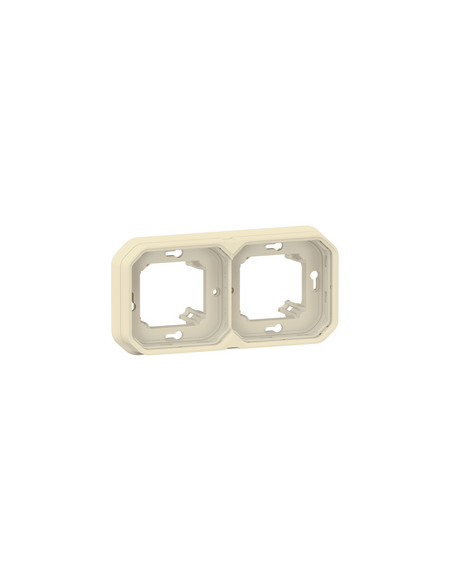 Support plaque encastré 2 postes montage horizontal/vertical Plexo sable LEGRAND 069853L
