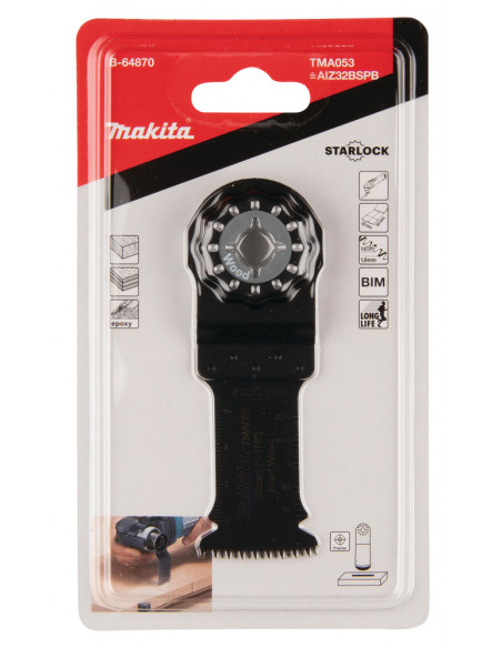 Lame plongeante BIM Bois dur TMA053 STARLOCK 32x50mm MAKITA B-64870