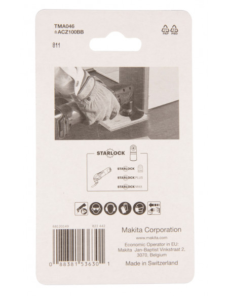 Lame segment BIM à moyeu déporté Bois et Métal TMA046 STARLOCK 100mm MAKITA B-64808