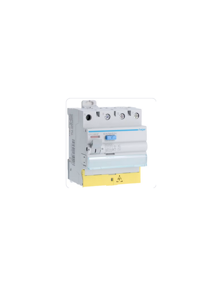 Interrupteur différentiel 3P+N 63A 300mA type AC à bornes décalées HAGER CFC863F