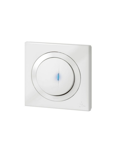 Poussoir simple avec voyant lumineux dooxie IP44 6A 250V livré avec plaque carrée blanche LEGRAND 600014