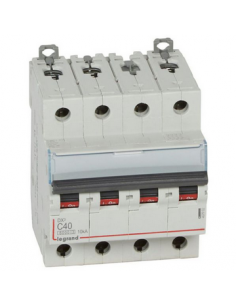Disjoncteur DX³6000 10kA arrivée haute et départ bas à vis 4 Pôles 400V 40A courbe C pour peigne HX³ traditionnel LEGRAND 407902 2