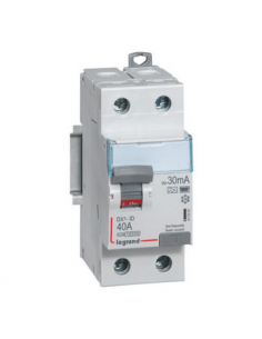 Interrupteur différentiel DX³-ID arrivée haute et départ bas à vis 2 Pôles 230V~ 40A type F 30mA 2 modules LEGRAND 411591