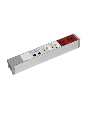 Bloc nourrice équipé de 2 prises 2P+T ,2 prises 2P+T à détrompage et 2 prises RJ45 catégorie 6 FTP à câbler LEGRAND 073419