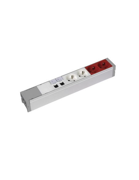 Bloc nourrice équipé de 2 prises 2P+T ,2 prises 2P+T à détrompage et 2 prises RJ45 catégorie 6 FTP à câbler LEGRAND 073419