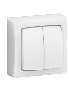 Interrupteur/va-et-vient/poussoir double Saillie complet blanc LEGRAND 086020L