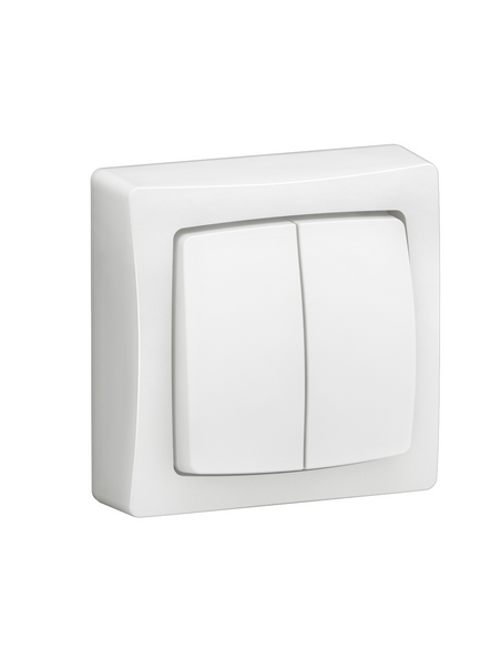 Interrupteur/va-et-vient/poussoir double Saillie complet blanc LEGRAND 086020L