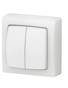 Interrupteur/va-et-vient/poussoir double Saillie complet blanc LEGRAND 086020L 2