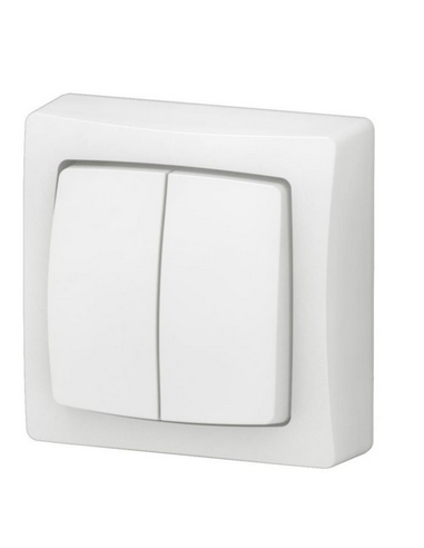 Interrupteur/va-et-vient/poussoir double Saillie complet blanc LEGRAND 086020L