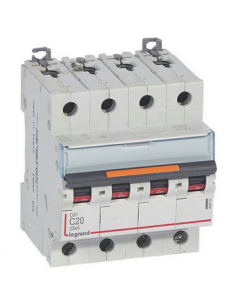Disjoncteur DX³ 25kA arrivée haute et départ bas à vis 4 Pôles 400V~ 20A courbe C 4 modules LEGRAND 409795 2