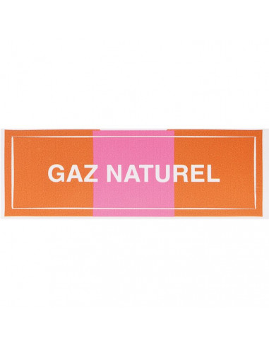 Étiquette autocollante pour chaufferie "Gaz Naturel" Dimension 10 x 3 cm CODITHERM CZ23