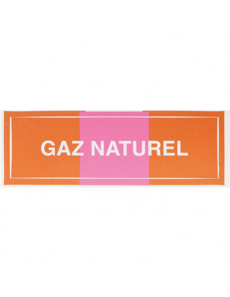 Étiquette autocollante pour chaufferie "Gaz Naturel" Dimension 10 x 3 cm CODITHERM CZ23