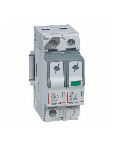 Parafoudre basse tension typeT2 Imax 40kA/pôle 1P+N 320V~ 2 modules LEGRAND 412244