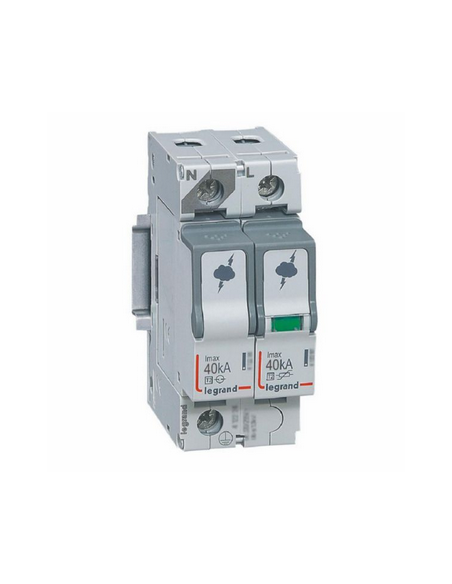 Parafoudre basse tension typeT2 Imax 40kA/pôle 1P+N 320V~ 2 modules LEGRAND 412244