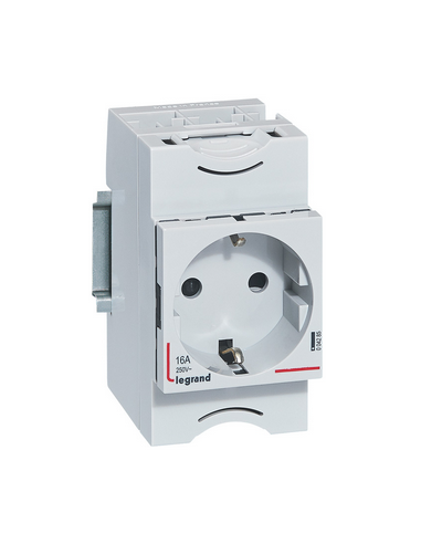 Prise de courant modulaire 16A 250V 2P+T à éclips standard allemand 2,5 modules LEGRAND 004285